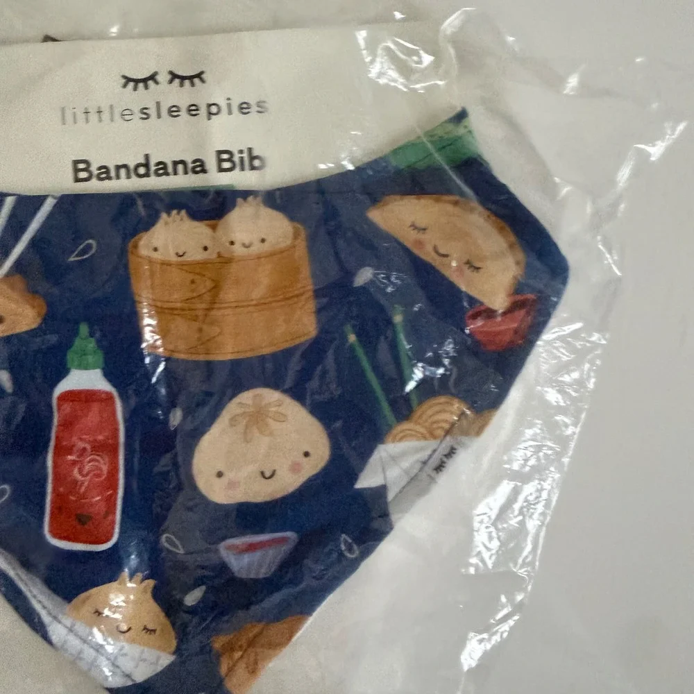 Little Sleepies Bao Buddies Bandana Bib NWT